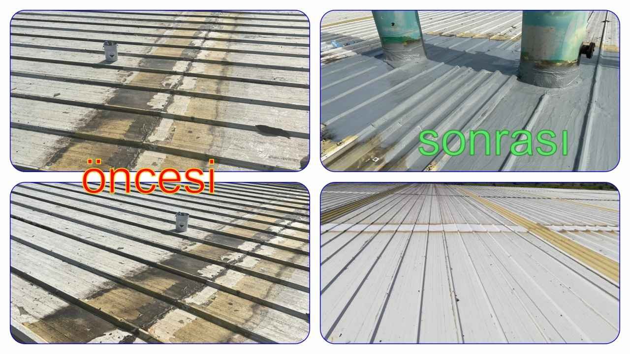 endüstriyel çatı su yalıtımı öncesi hasarlı sandviç panel