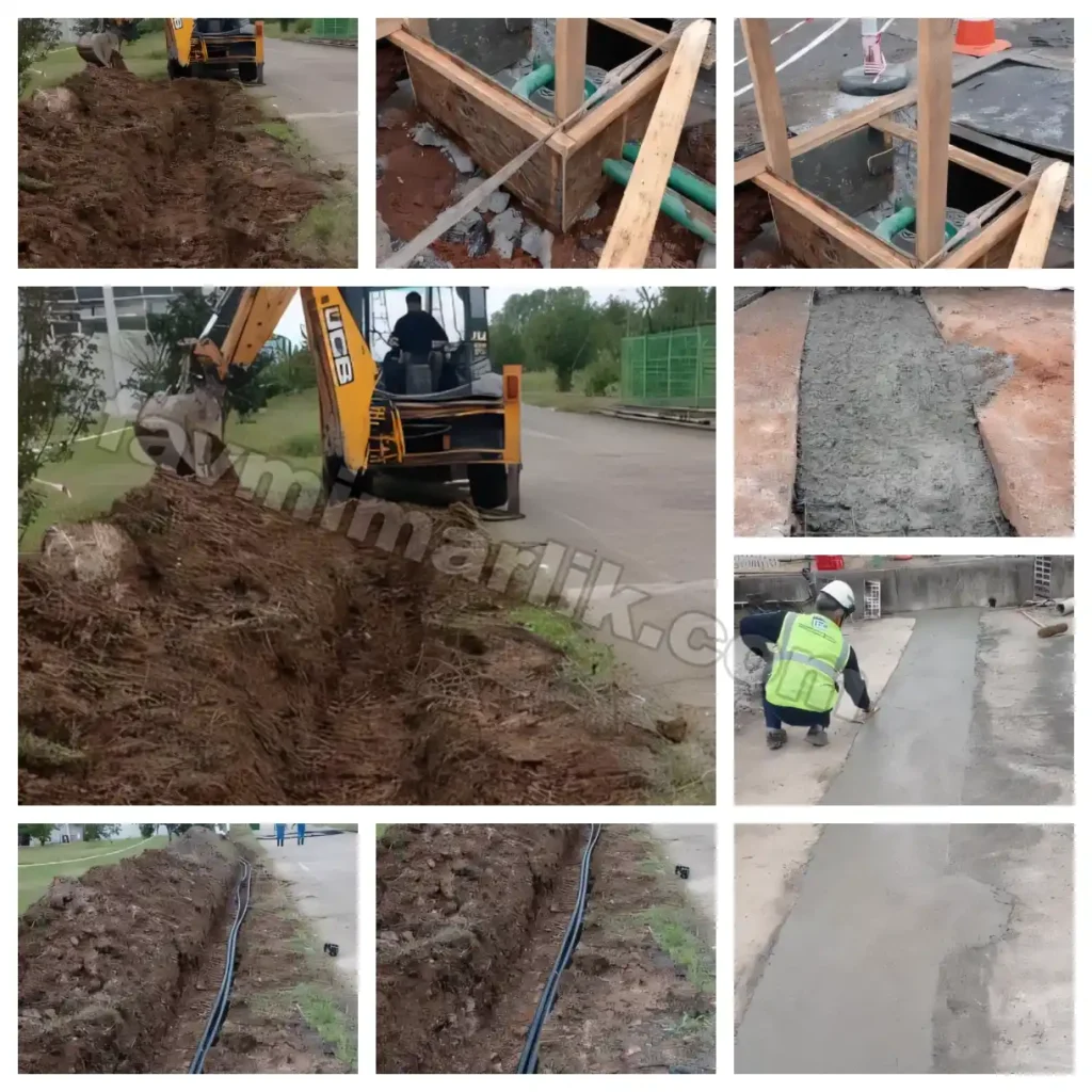 Endüstriyel Beton İşleri: Bir Altyapı ve Zemin Projesi 2 endüstriyel beton işleri altyapı boru hattı kazı ve beton dökümü
