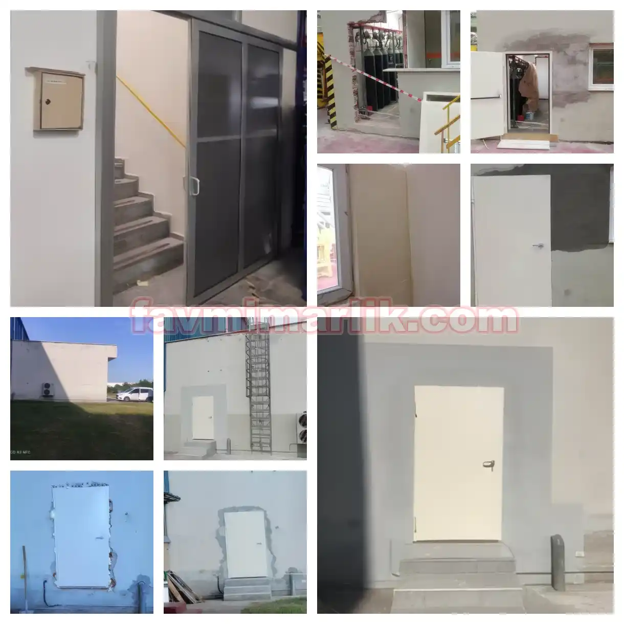 Endüstriyel Kapı Montajı Geçiş Güvenlik Sistemi 2 endüstriyel kapı montajı sürgülü kapı ve acil çıkış kapısı