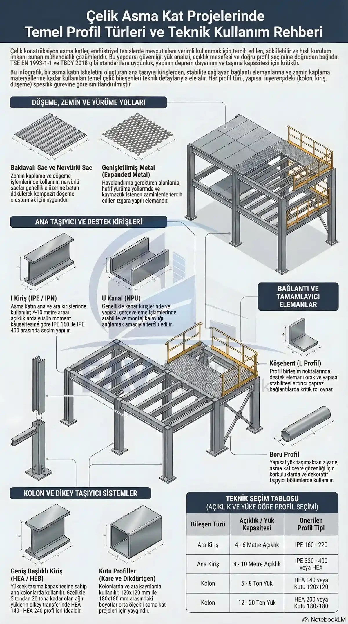 Çelik Asma Kat Hesabı Nasıl Yapılır Mühendislik Formülleri ve Örnekler