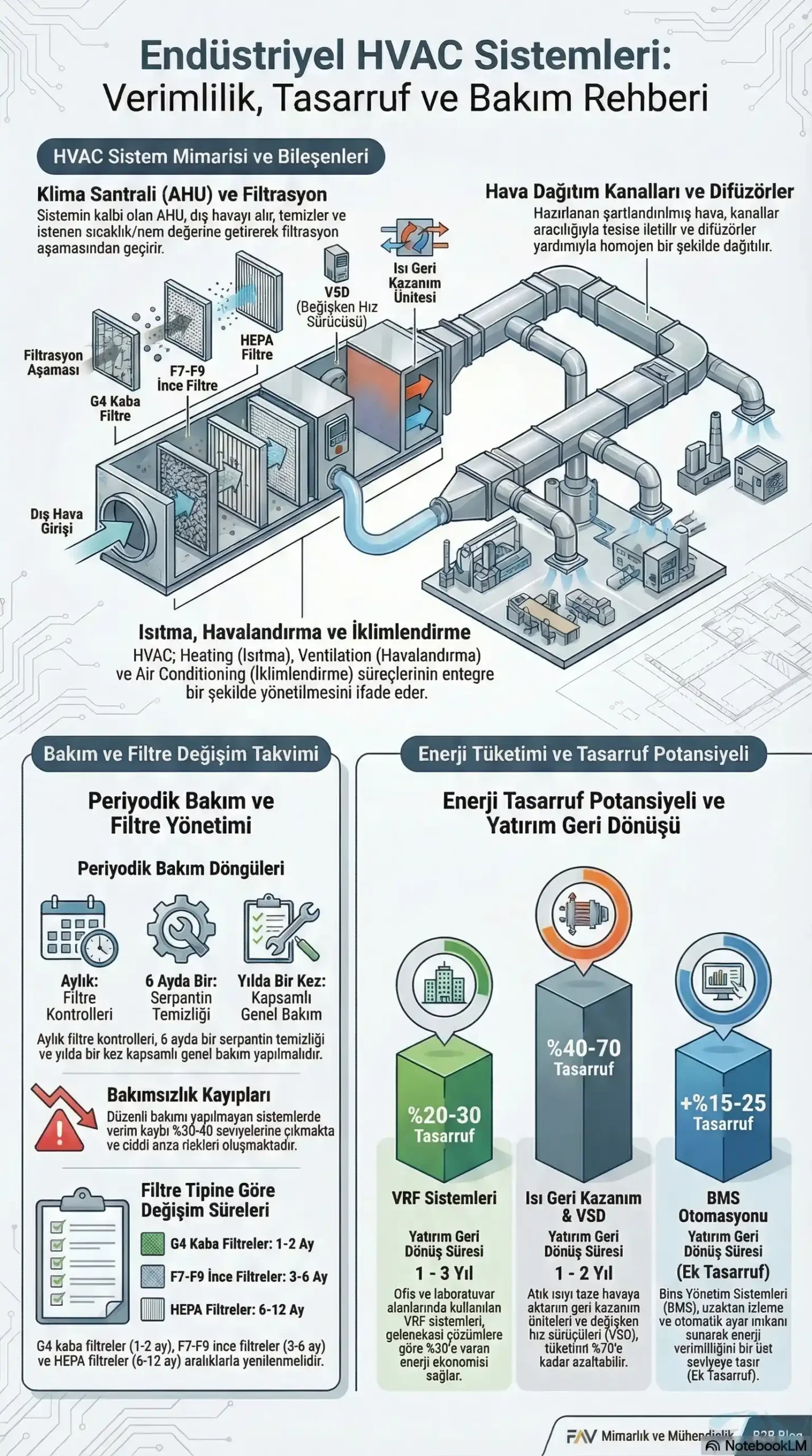 Endüstriyel HVAC sistemleri, havalandırma, ısıtma-soğutma çözümleri
